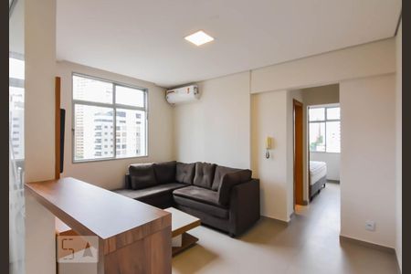 Sala  de apartamento à venda com 1 quarto, 54m² em Lourdes, Belo Horizonte