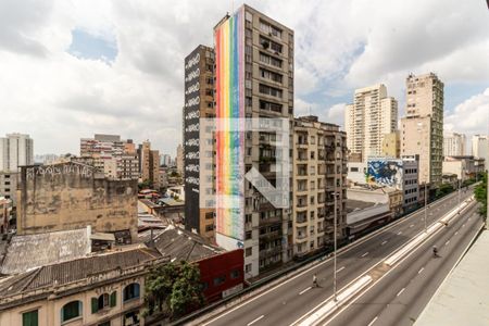 Varanda - Vista de apartamento à venda com 1 quarto, 77m² em Santa Cecilia, São Paulo