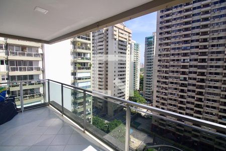 Varanda da Sala de apartamento para alugar com 1 quarto, 56m² em Barra da Tijuca, Rio de Janeiro