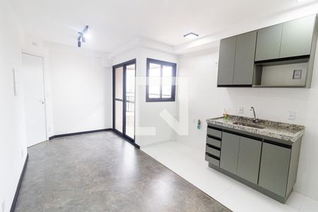 Sala/Cozinha de apartamento para alugar com 1 quarto, 43m² em Vila Valparaíso, Santo André